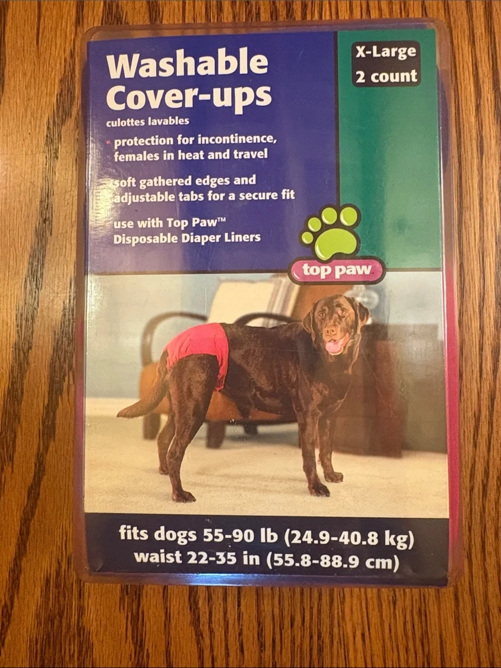 NEW Top Paw 2 Pack Washable Cover-Ups for Dogs 55-90 lbs Size Large